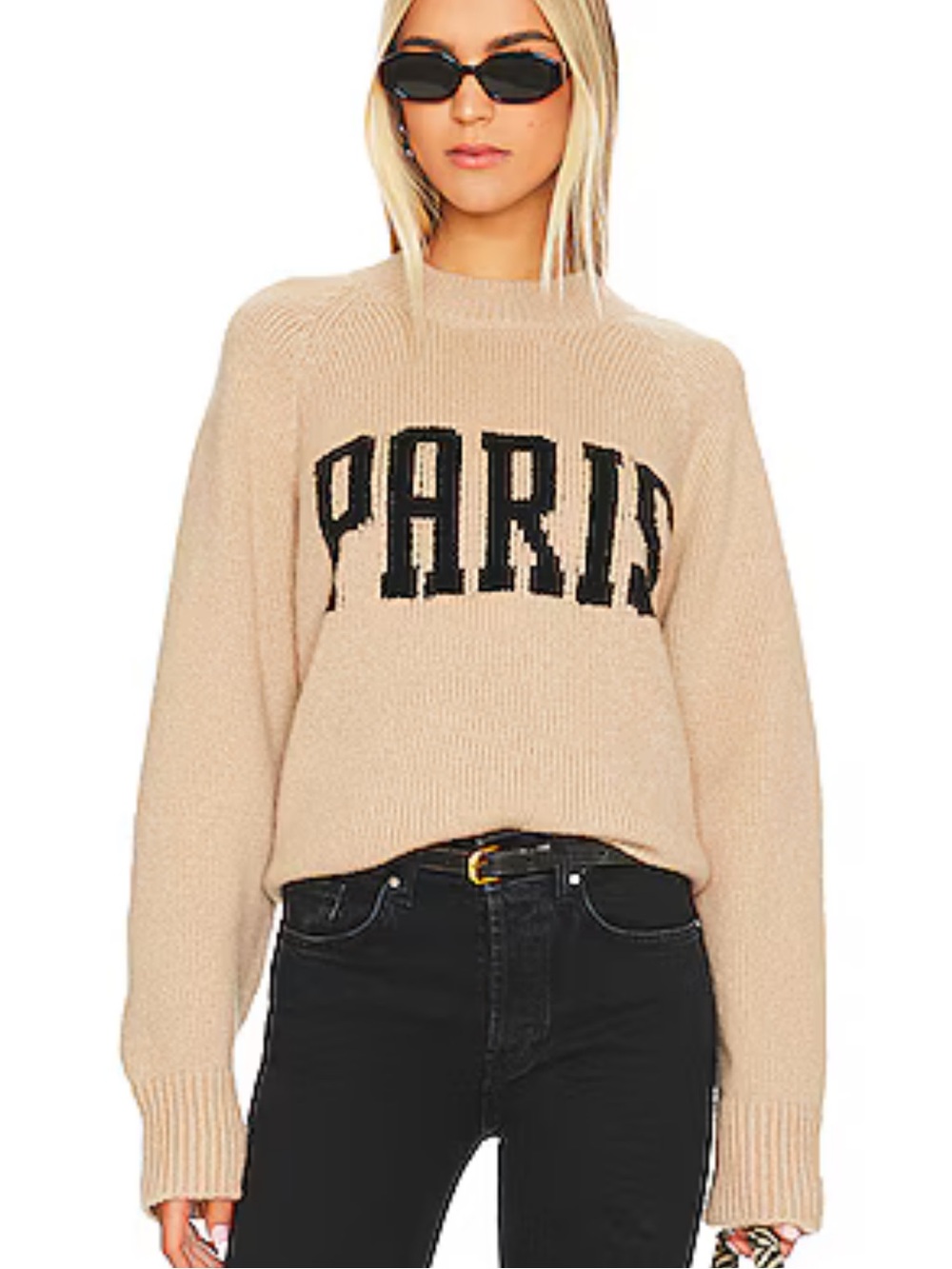 Anine Bing - Kendrick University Paris sweater in light camel - medium